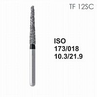 Бор алмазный MANI TF-21SC по ISO 173, конус ,018 х 10.3 х 21.9 мм, зернистость SC, 5 штук