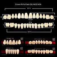 Зубы PX CROWN / EFUCERA, цвет C1, фасон C61/N61S/34, полный гарнитур, 28шт.