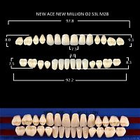 Зубы NEW ACE/NEW MILLION, цвет C3, фасон O2/S3L/M28, полный гарнитур, 28шт.