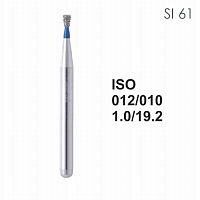 Бор алмазный MANI SI-61 по ISO 012, об.конус ,010 х 1.0 х 19.2 мм, зернистость S, 5 штук