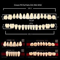 Зубы PX CROWN / EFUCERA, цвет B2, фасон C41/N41/32, полный гарнитур, 28шт.