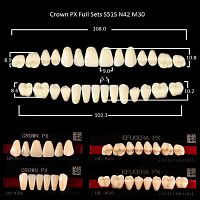 Зубы PX CROWN / EFUCERA, цвет A3,5, фасон S51S/N42/30, полный гарнитур, 28шт.