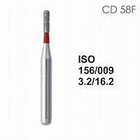 Бор алмазный MANI CD-58F по ISO 156, цилиндр,008 х 3.2 х 16.2 мм, зернистость F, 5 штук