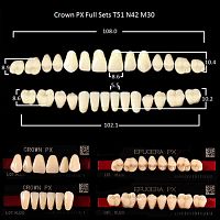 Зубы PX CROWN / EFUCERA, цвет A2, фасон T51/N42/30, полный гарнитур, 28шт.