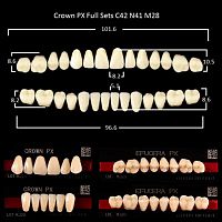 Зубы PX CROWN / EFUCERA, цвет A1, фасон C42/N41/28, полный гарнитур, 28шт.