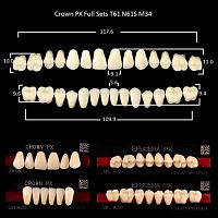 Зубы PX CROWN / EFUCERA, цвет D3, фасон T61/N61S/34, полный гарнитур, 28шт.