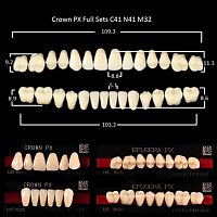 Зубы PX CROWN / EFUCERA, цвет A3,5, фасон C41/N41/32, полный гарнитур, 28шт.