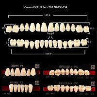 Зубы PX CROWN / EFUCERA, цвет A4, фасон T61/N61S/34, полный гарнитур, 28шт.