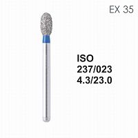 Бор алмазный MANI EX-35 по ISO 237, груша ,023 х 4.3 х 23.0 мм, зернистость S, 5 штук
