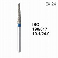 Бор алмазный MANI EX-24 по ISO 190, конус ,017 х 10.1 х 24.0 мм, зернистость S, 5 штук