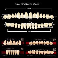 Зубы PX CROWN / EFUCERA, цвет D4, фасон S71/N71L/34, полный гарнитур, 28шт.