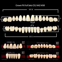 Зубы PX CROWN / EFUCERA, цвет B4, фасон C51/N42/30, полный гарнитур, 28шт.