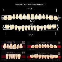 Зубы PX CROWN / EFUCERA, цвет A4, фасон O51S/N61S/32, полный гарнитур, 28шт.