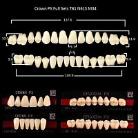 Зубы PX CROWN / EFUCERA, цвет C1, фасон T61/N61S/34, полный гарнитур, 28шт.