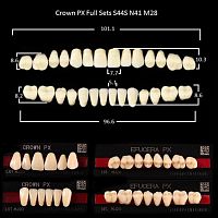 Зубы PX CROWN / EFUCERA, цвет C2, фасон S44S/N41/28, полный гарнитур, 28шт.