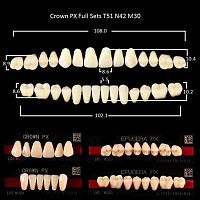 Зубы PX CROWN / EFUCERA, цвет A3,5, фасон T51/N42/30, полный гарнитур, 28шт.