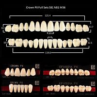 Зубы PX CROWN / EFUCERA, цвет A4A1, фасон S81/N81/36, полный гарнитур, 28шт.