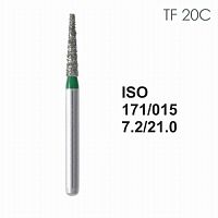 Бор алмазный MANI TF-20C по ISO 171, конус ,015 х 7.2 х 21.0 мм, зернистость C, 5 штук