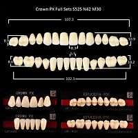 Зубы PX CROWN / EFUCERA, цвет D3, фасон S52S/N42/30, полный гарнитур, 28шт.