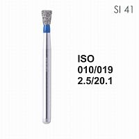 Бор алмазный MANI SI-41 по ISO 010, об.конус ,019 х 2.5 х 20.1 мм, зернистость S, 5 штук